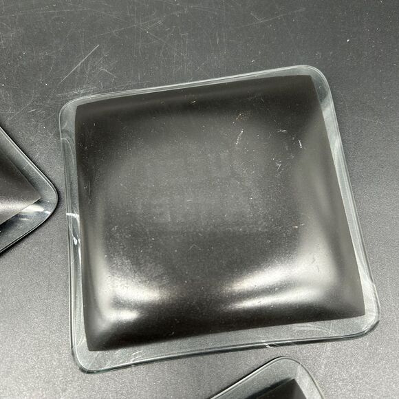 5 Queen Anne Rare Scotch Whisky vintage square black glass ashtray coin tray (C) - Picture 6 of 8